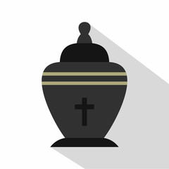 Urn icon. Flat illustration of urn vector icon for web