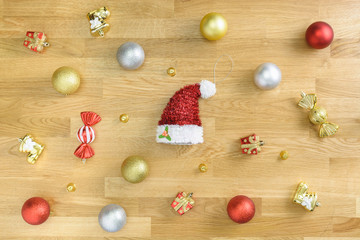 Christmas collection with santa hat