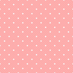 Seamless polka dot with diagonal lines pattern vector © FARBAI