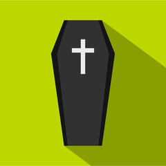 Obraz premium Coffin icon. Flat illustration of coffin vector icon for web