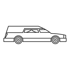  Hearse icon. Outline illustration of hearse vector icon for web