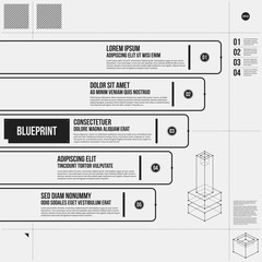 Vector chart template with five stages in draft style. EPS10