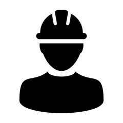 Construction Worker, Engineer, Workman, Mechanic Vector Icon illustration