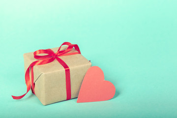 gift box with gift tag. valentines day