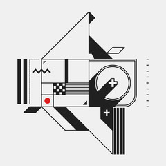 Abstract design element in constructivism style. Useful as print, illustration, poster or CD cover