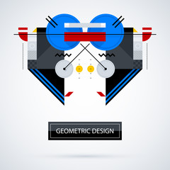 Abstract symmetric design made of geometric shapes. Useful as print, illustration, CD or book cover.