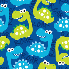 seamless dinosaur pattern vector illustration - 126923861