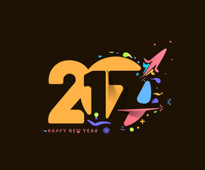 Happy new year 2017 Holiday Vector