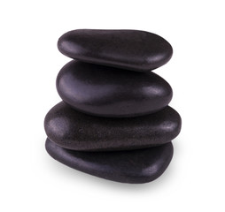 Balanced Zen stones on the  white