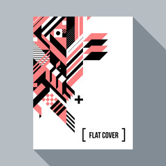 Futuristic poster/cover design with abstract geometric element. Style of futurism and modern graffiti.
