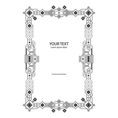 Geometric border template on white background.