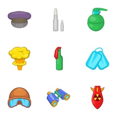 Fototapeta premium Weaponry icons set. Cartoon illustration of 9 weaponry vector icons for web