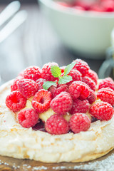Raspberry Cake for Birthday, Close-up