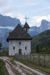 Fototapeta na wymiar Church in Theth Valley, Albania
