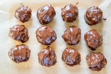 Vegan Chocolate Candy with Marzipan and Chocolate Ganache