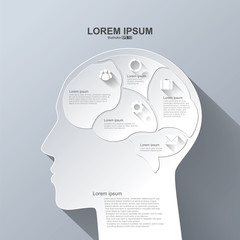 Vector infographics. Brain,  Abstract background.