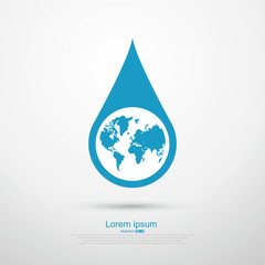 Drop the Earth, vector illustration