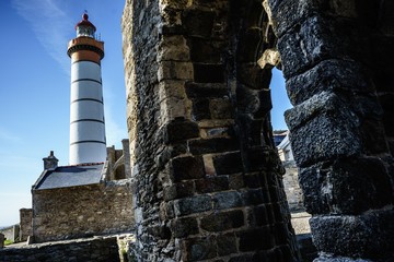 F, Bretagne, Finistère, Kloster und Leuchtturm Saint-Mathieu