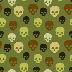 Vector skull kamouflage seamless pattern
