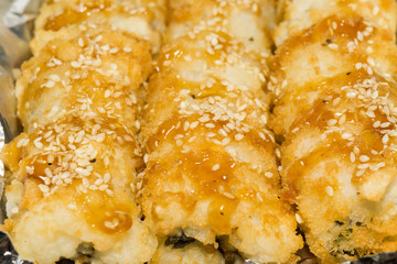 Hot Sushi Rolls Macro