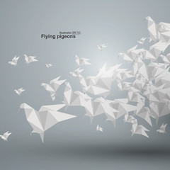 Obraz premium Graphics abstract origami dove accumulation
