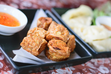 Jock fried chicken for a snack