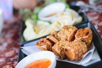 Jock fried chicken for a snack