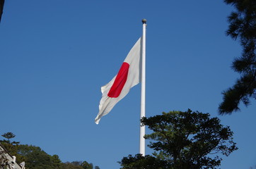 出雲大社の国旗掲揚塔