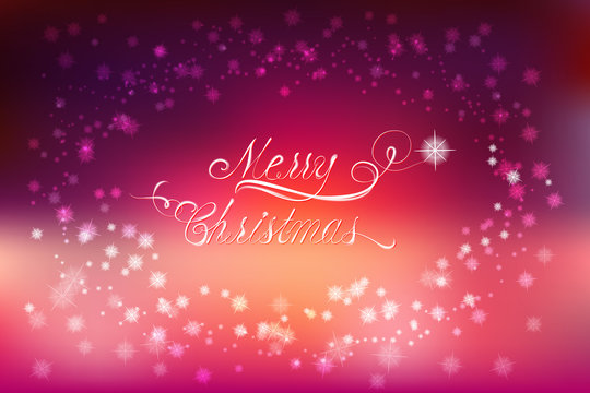 Merry Christmas card with flares and sparkles