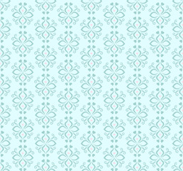 Blue floral ornament. Seamless pattern. Vintage.  Luxury texture for wallpapers and backgrounds.  Vector illustration.