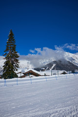 Mountains ski resort Caucasus- nature and sport background