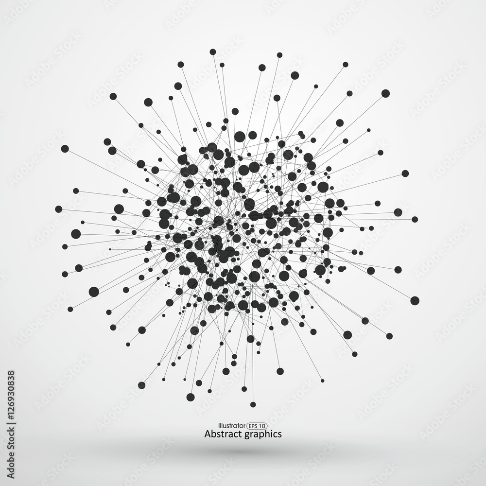 Poster dot and line consisting of abstract graphics.