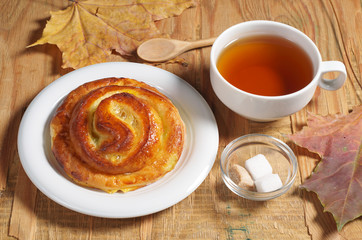 Tea and sweet bun