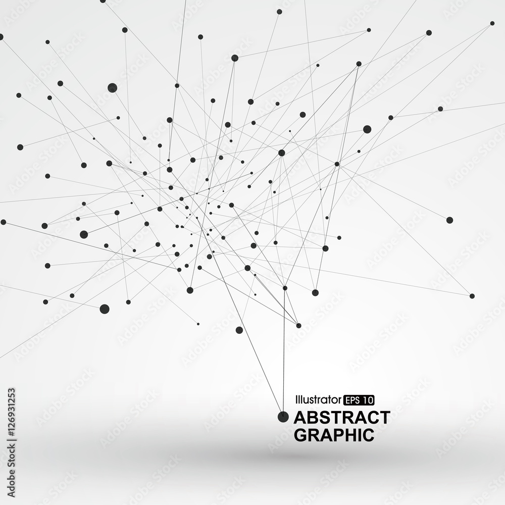 Poster dot and line consisting of abstract graphics.