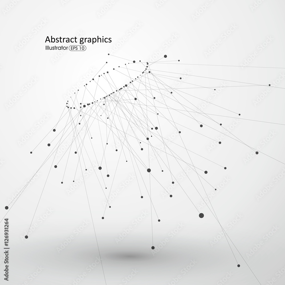 Poster dot and line consisting of abstract graphics.