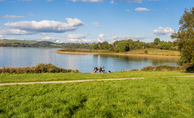 Carsington water in early Autumn sunshire, Derbyshire, Uk