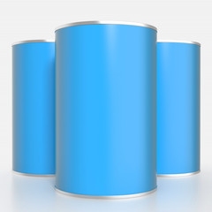 Metal food container mock up. Isolated. 3d illustration