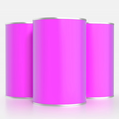 Metal food container mock up. Isolated. 3d illustration