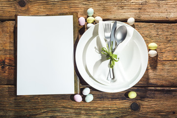 Spring menu with a white place for text.