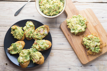 Guacamole with bread