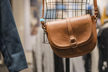 Women handbag in a clothing store