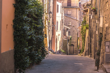 Fototapeta premium Nooks and crannies, streets of the old city in Italy, Viterbo.