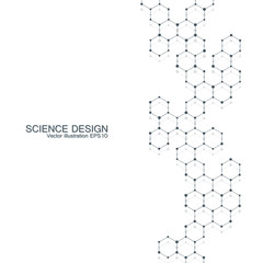 Structure molecule of DNA and neurons. Structural atom. Chemical compounds. Medicine, science, technology concept. Geometric abstract background. Vector illustration for your design.