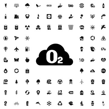 O2 Cloud Icon Illustration