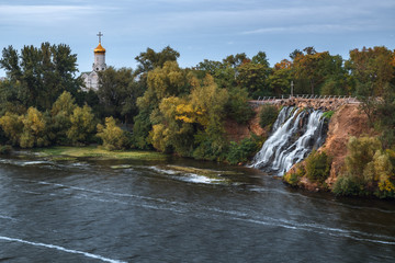 Ukraine. Dnipropetrovsk region. Dnieper. Waterfall Threshold revuchy