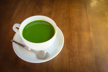 Hot green tea matcha