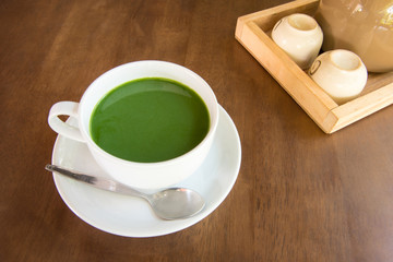 Hot green tea matcha