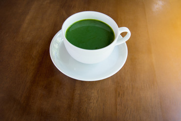 Hot green tea matcha