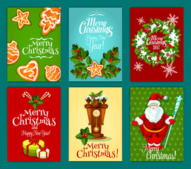 Christmas holiday greeting card and poster set