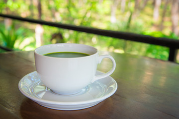 Hot green tea matcha